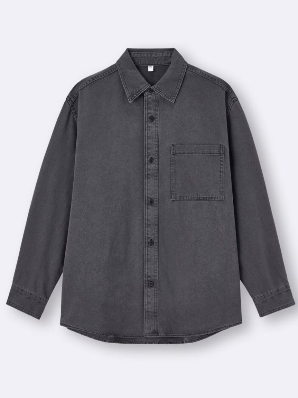 GU Japanese Streetwear Grey Denim Shirt Unisex Size: L ~ NWT